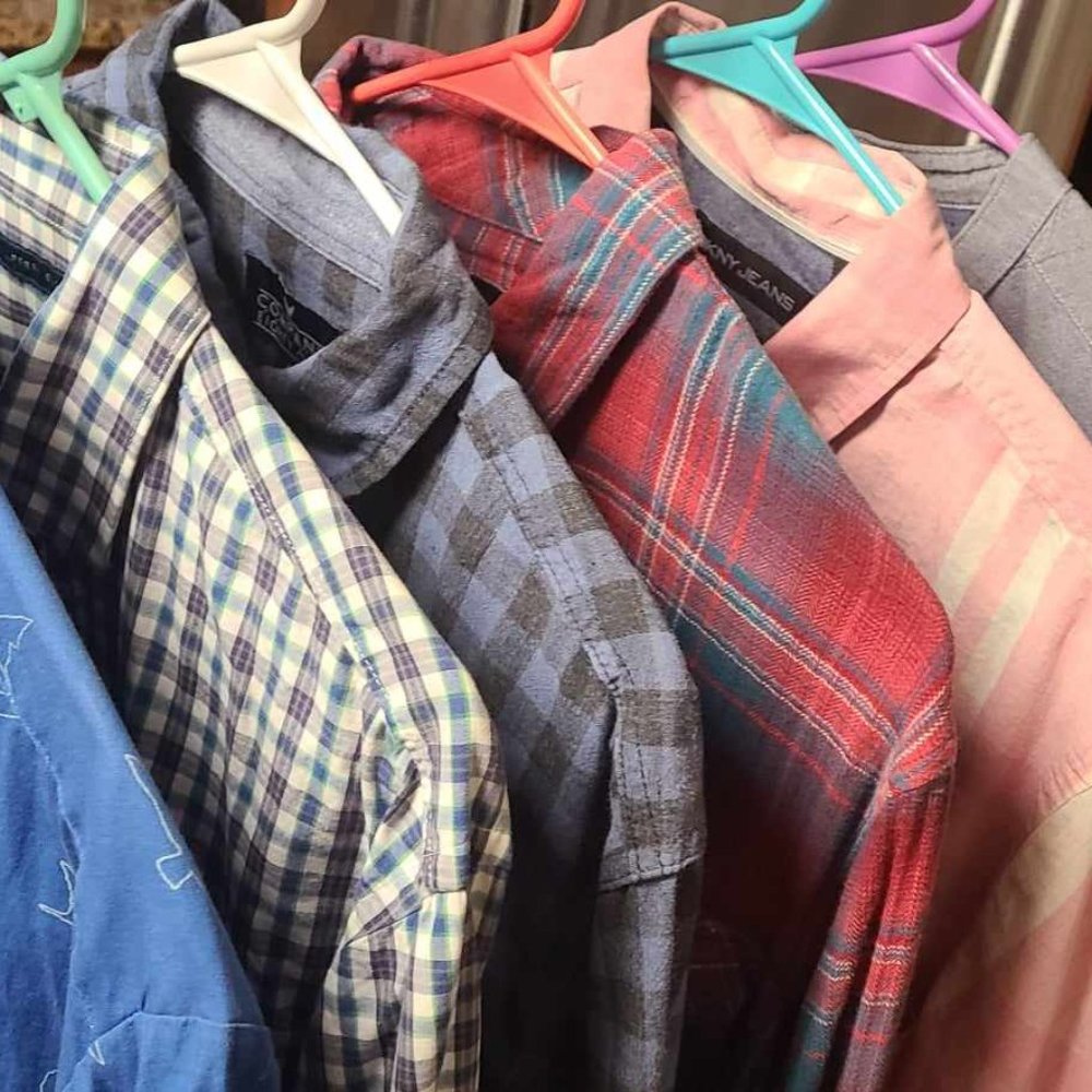 $3.67 a SHIRT!  6 Men's Name Brand Dress Shirts Sz LARGE